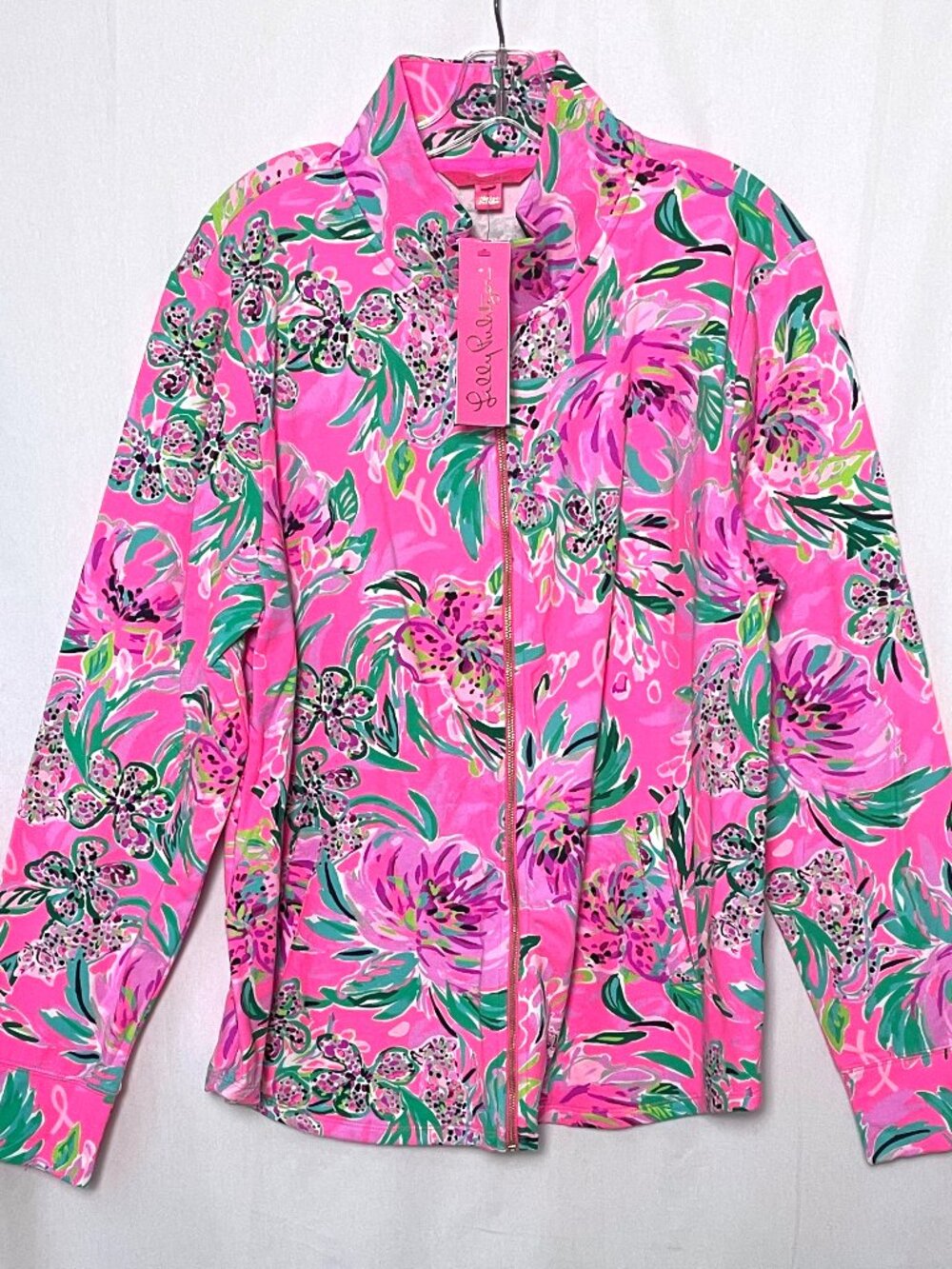 Lilly Pulitzer Leona Zip Up Jacket NWT XXL Paws For A Cause Pink